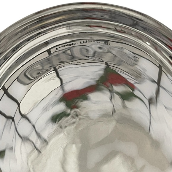 Coca Cola Frosted 6”X 2 3/4”Tumblers set of 4 Libbey Christmas Holly Berry 16 oz - Picture 4 of 6